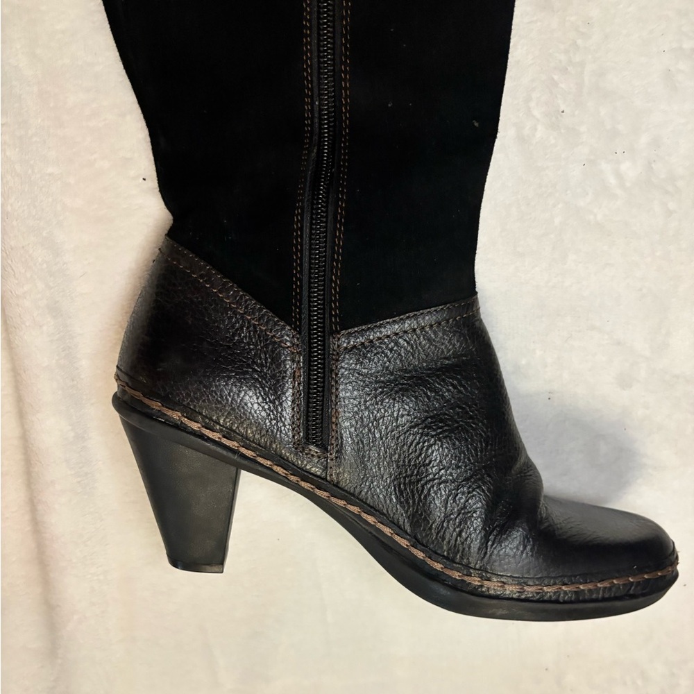 Naturalizer Dandy N5 Comfort Black Leather and Suede Heeled Boots Size 7.5 EC - Picture 5 of 11